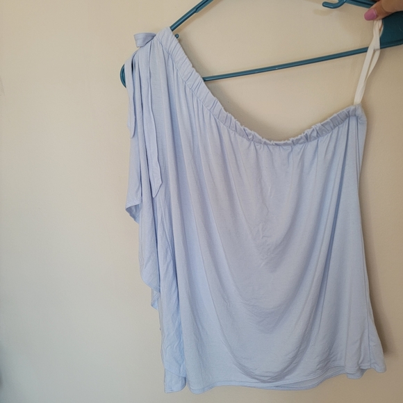 Aritzia Babaton One Shoulder Top Baby Blue Small - Picture 4 of 9